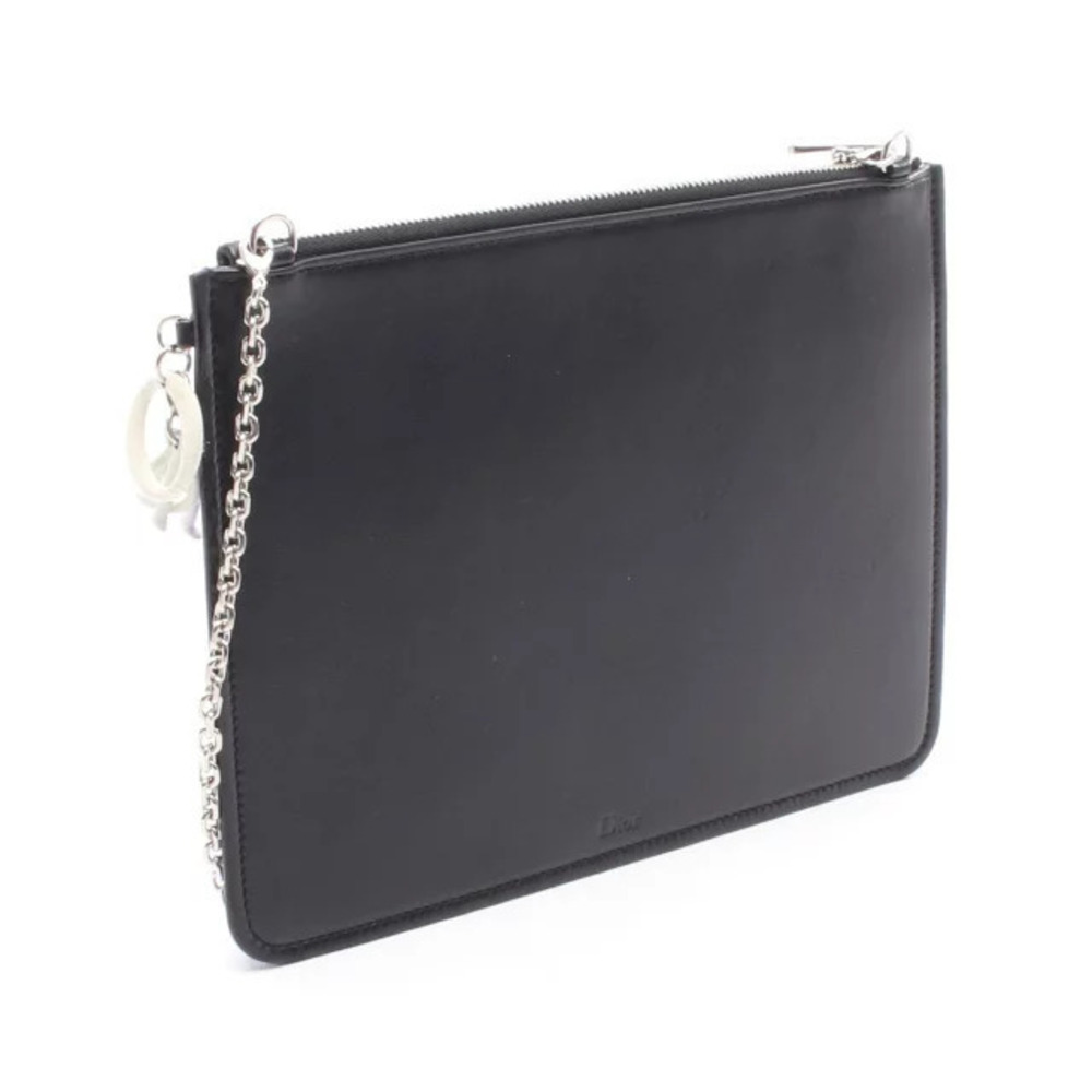 Dior Black Bag Blue Christian Leather  Shoulder Black Blue